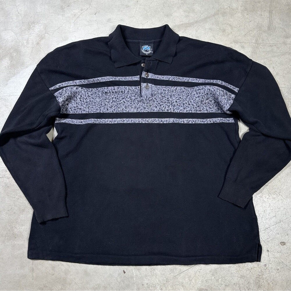 Swanndri New Zealand Colana Wool Cotton Blend Pullover Polo Sweater Mens XL